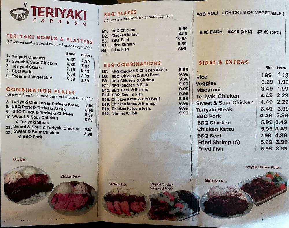 L & D Teriyaki Express Menu image 1