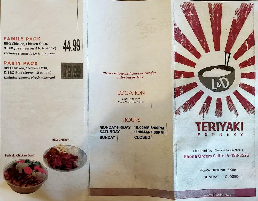 L & D Teriyaki Express Menu image 3